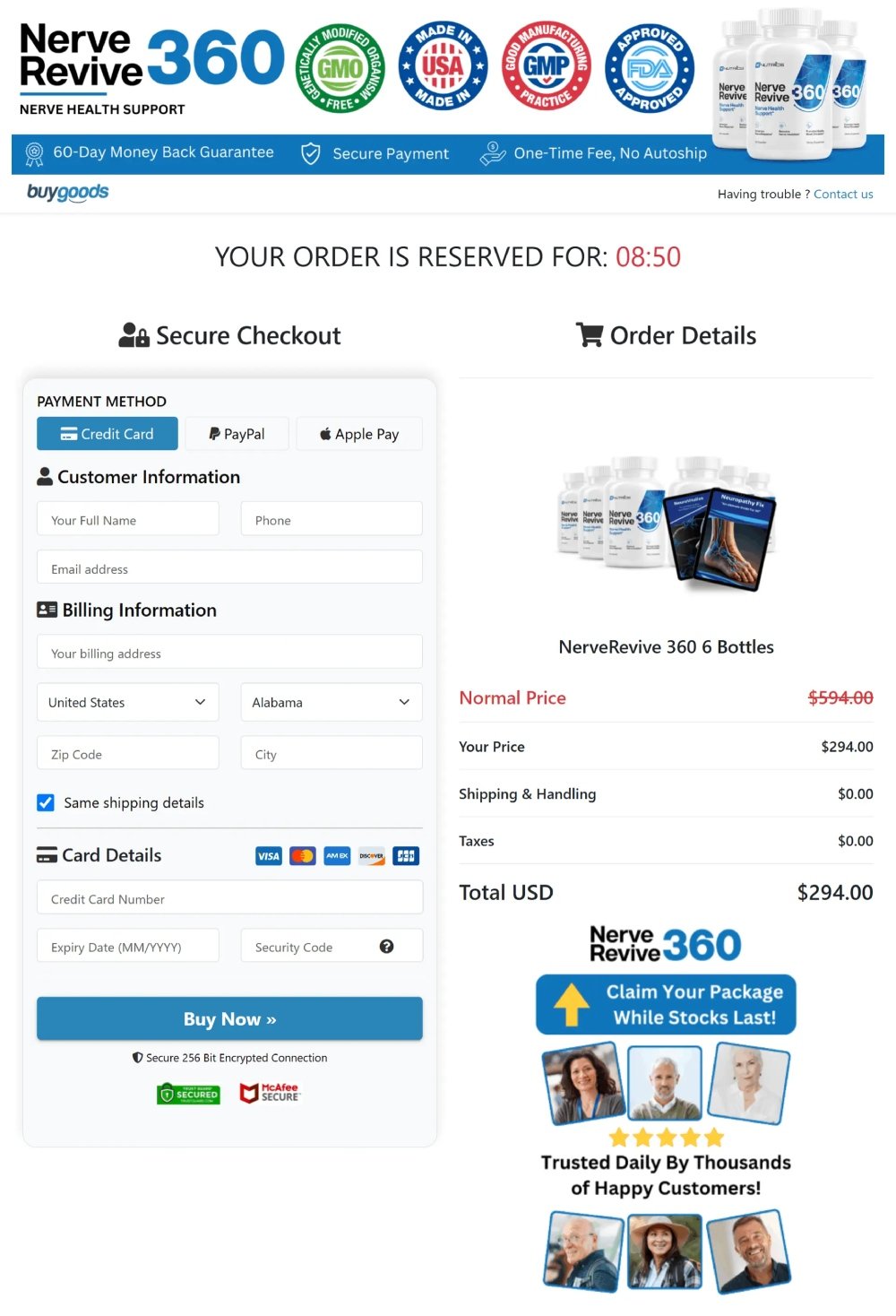 Nerve Revive 360 Secure online payment protection